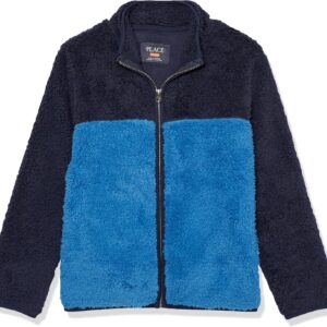 The Children’s Place Boys’ Long Sleeve, Sherpa Lined, Zip-Front Hoodie Sweatshirt
