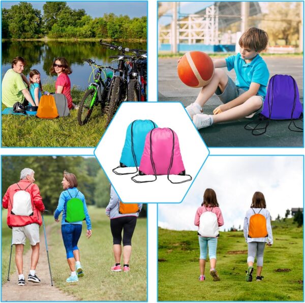 120 Pack Drawstring Bags Bulk, 12 Color Gym Drawstring Backpack Bulk for…