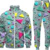 Arssm Retro 80s 90s Outfit Sets for Men Vintage Jacket and Joggers Sweatpants 80s...