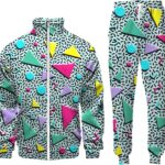 Arssm Retro 80s 90s Outfit Sets for Men Vintage Jacket and Joggers Sweatpants 80s...