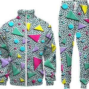 Arssm Retro 80s 90s Outfit Sets for Men Vintage Jacket and Joggers Sweatpants 80s…