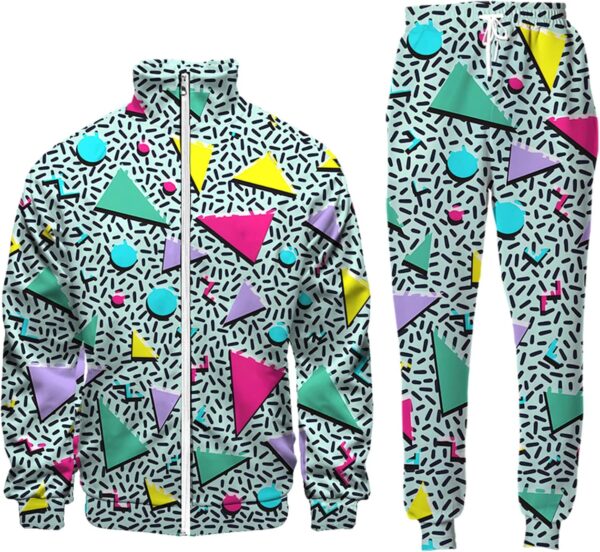 Arssm Retro 80s 90s Outfit Sets for Men Vintage Jacket and Joggers Sweatpants 80s…