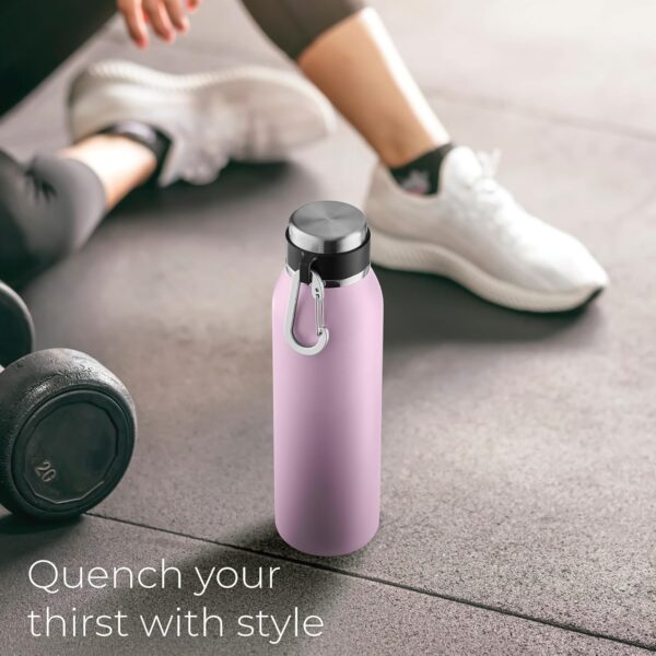 SipX Triple-Insulated Stainless Steel Water Bottle – 20oz. With Cover Lid, BPA-Free…