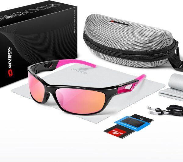 RIVBOS Polarized Sports Sunglasses Driving Sun Glasses Shades for Men Women Tr90 Frame…