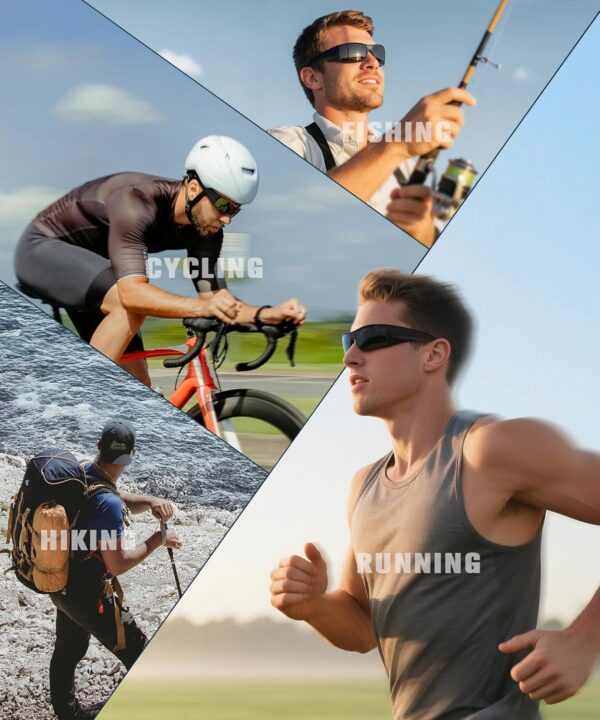 Sports Sunglasses-Men Polarized Mens-Sunglasses: Wrap Around Sun Glasses for Cycling…