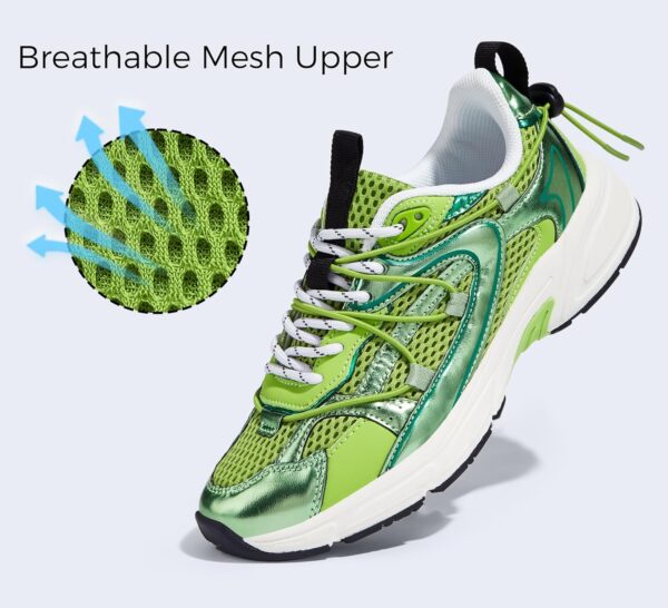 LUCKY STEP Women’s Fashion Walking Shoes Running Platform Mesh Casual Sport Gym Work…