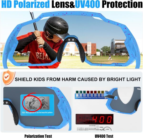 X-TIGER Kids Sunglasses Polarized Youth Baseball Sunglasses for 8-14 boys girls UV400…