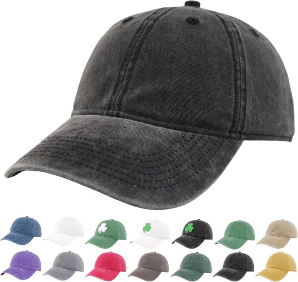 Washed Cotton Unstructured Baseball Cap for Men Women Retro Classic Gift Golf Dad Hats