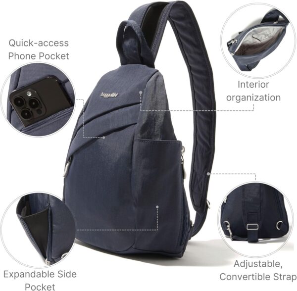 Baggallini Medium Sling Backpack – Lightweight Sling Bag with Convertible…