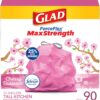 Glad ForceFlex MaxStrength Tall Kitchen Drawstring Trash Bags, 13 Gal, 90 Ct...