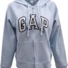 Gap Factory Womens Fleece Arch Logo Full Zip Hoodie