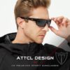 ATTCL Polarized Wrap Sunglasses For Men – Fishing Sports Glasses UV Protection