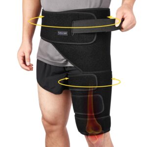 beister Hip & Thigh Brace Support with 5 Elastic Strips, Hamstring Compression Sleeve…