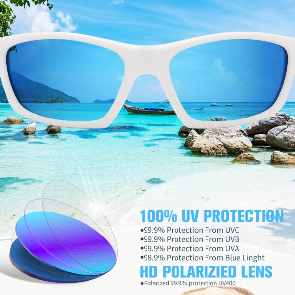 LIUWEN Kids Baseball Sports Polarized Sunglasses 2 Pack – Flexible Shades With Strap…