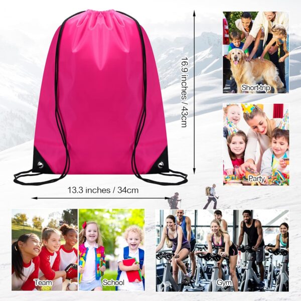 Shappy 100 Pcs Drawstring Backpack Bulk Sports Gym Cinch Bag Polyester…