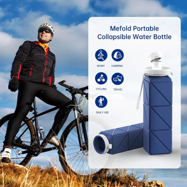 Collapsible Water Bottles, 2 Pack Leakproof BPA-Free Silicone Foldable Portable Water…