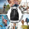 Hoedia Sports Drawstring Backpack – String Swim Gym Bag with Shoes…