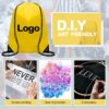 Shappy 100 Pcs Drawstring Backpack Bulk Sports Gym Cinch Bag Polyester…