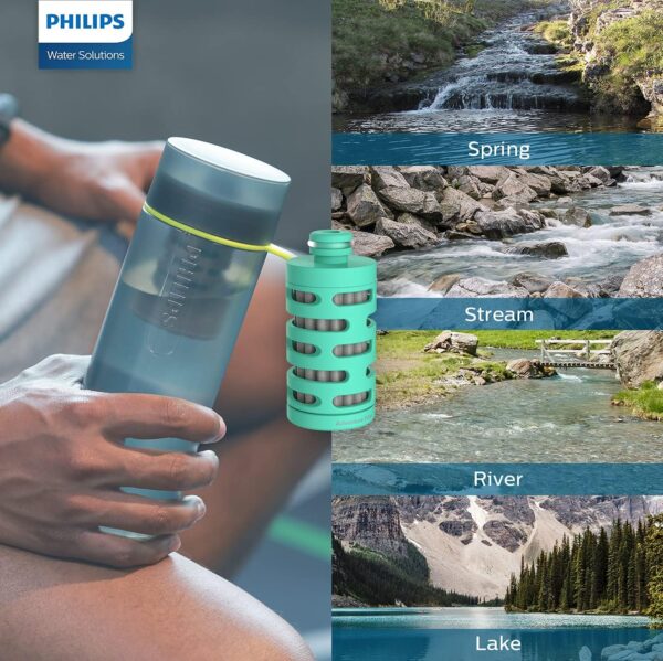 PHILIPS Water GoZero Active BPA-Free Water Bottle with River/Lake/Spring Water Filter…