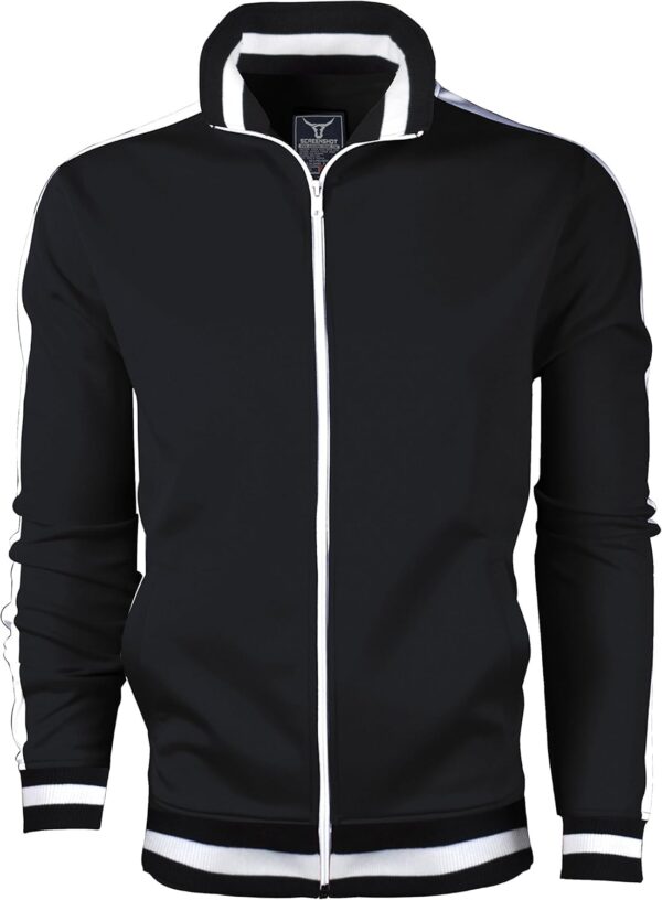 SCREENSHOT-Track Jacket Mens Urban Hip Hop Premium Track Jacket – Slim Fit Side Taping…