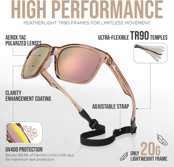 AEROX Polarized Sunglasses for Running, Cycling, Golf, and Driving – UV Protection…