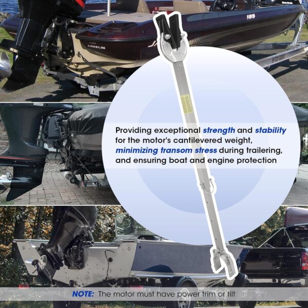 Adjustable Transom Saver from 23 to 35 Inches, Boat Motor Support with Heavy-Duty…