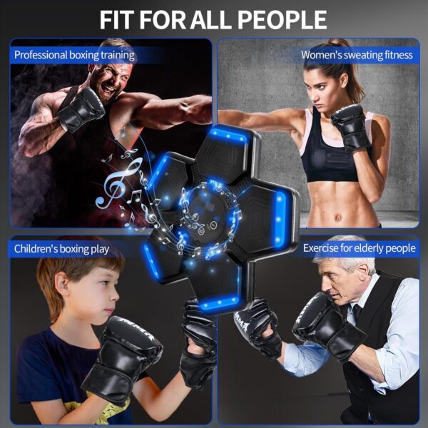 Music Boxing Machine, Wall Mount Punching Bag With Gloves, Bluetooth Target…