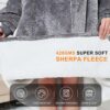 Wearable Blanket Hoodie with Giant Pocket Pet Won’t Leave Extra Soft Sherpa Fleece…