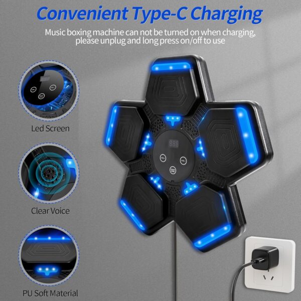 Music Boxing Machine, Wall Mount Punching Bag With Gloves, Bluetooth Target…