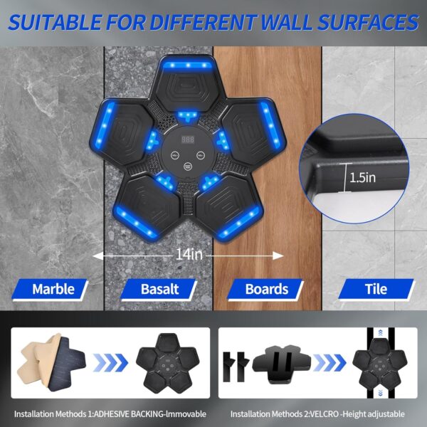 Music Boxing Machine, Wall Mount Punching Bag With Gloves, Bluetooth Target…