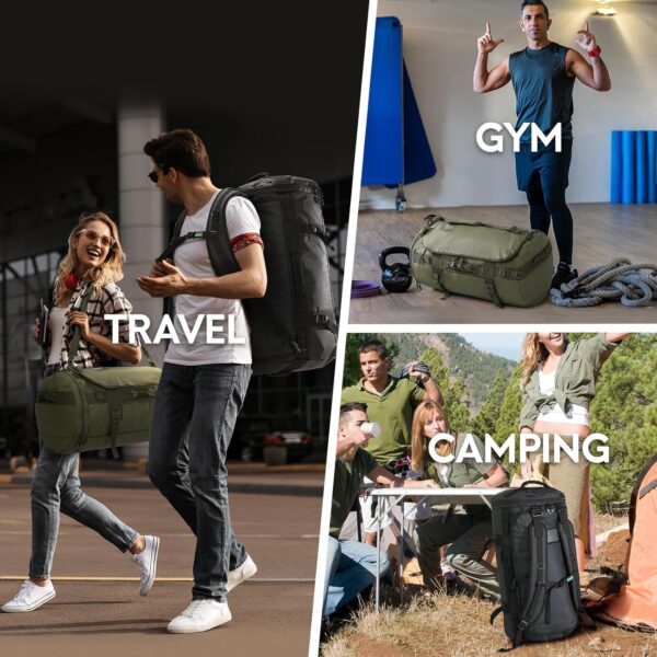 Haimont 45L Duffle Backpack Bag, Convertible Travel Duffle with Shoes…