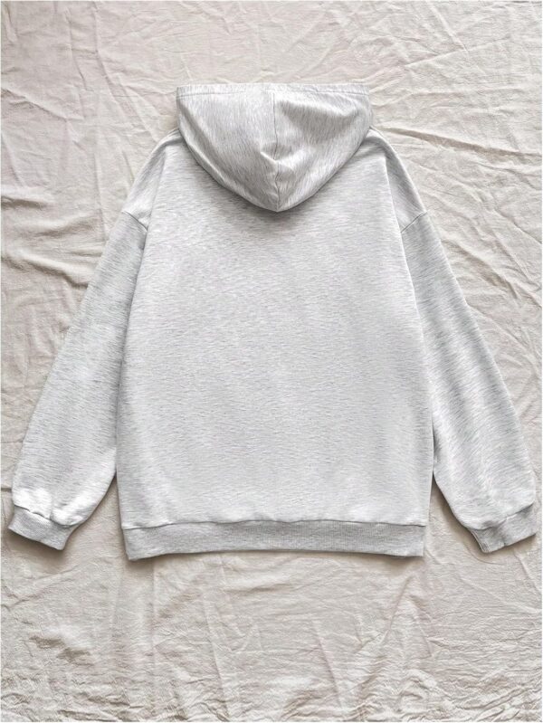 Women’s Bowknot Embroidered Oversized Hoodies Long Sleeve Drop Shoulder Hooded Sweatshirts