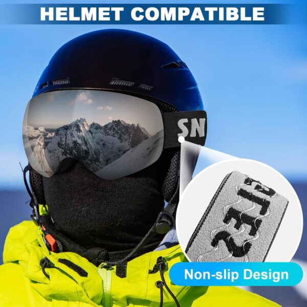 Ski Goggles Snowboard Goggles Adult, 100% UV Protection Anti-Fog Snow Goggles