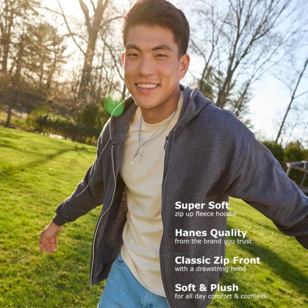 Hanes Men’s EcoSmart Fleece Full-Zip Hoodie Sweatshirt