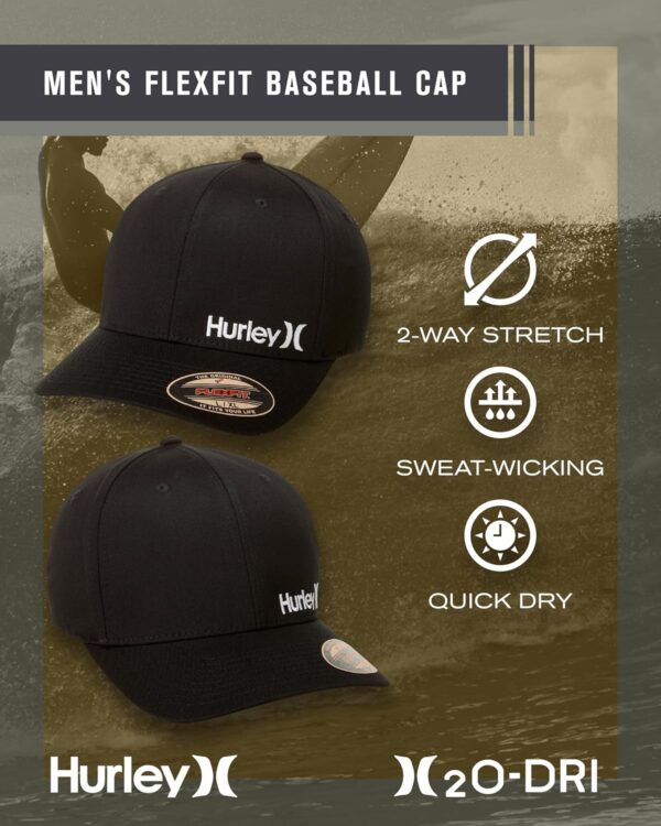 Hurley Men’s Baseball Cap – Flexfit Curve Bill Fitted Trucker Hat for Men (S-XL)