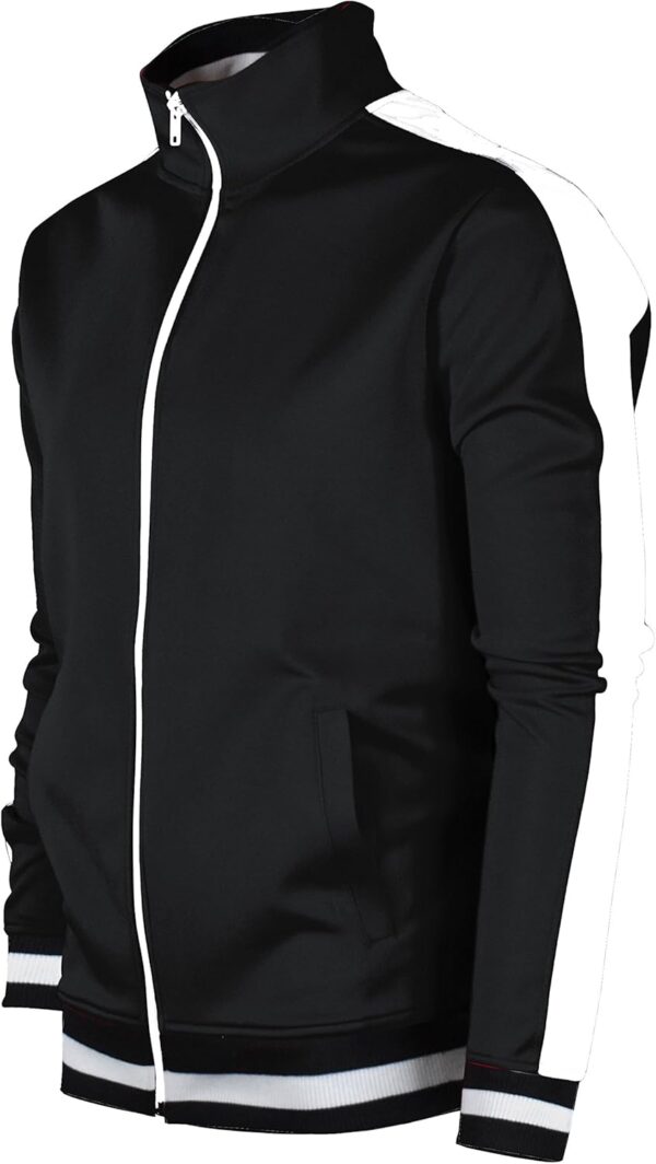 SCREENSHOT-Track Jacket Mens Urban Hip Hop Premium Track Jacket – Slim Fit Side Taping…