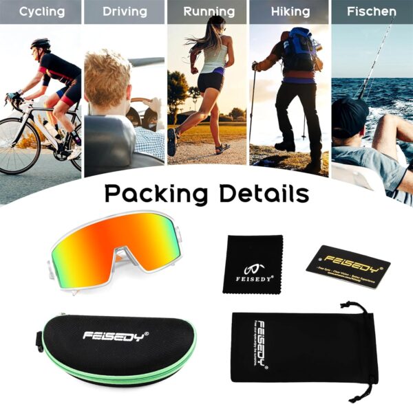 FEISEDY Polarized Sports Sunglasses for Men Women Youth Cycling Glasses Baseball…