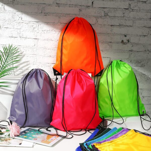 Shappy 100 Pcs Drawstring Backpack Bulk Sports Gym Cinch Bag Polyester…