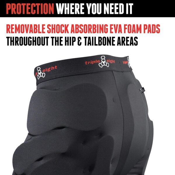Triple Eight Bumsaver Padded Shorts for Skateboarding, Rollerskating, Roller Derby,…