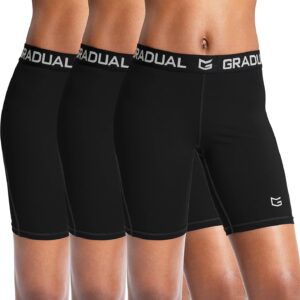 G Gradual Women’s Spandex Compression Volleyball Shorts 3″ /7″ Workout Pro Shorts for…