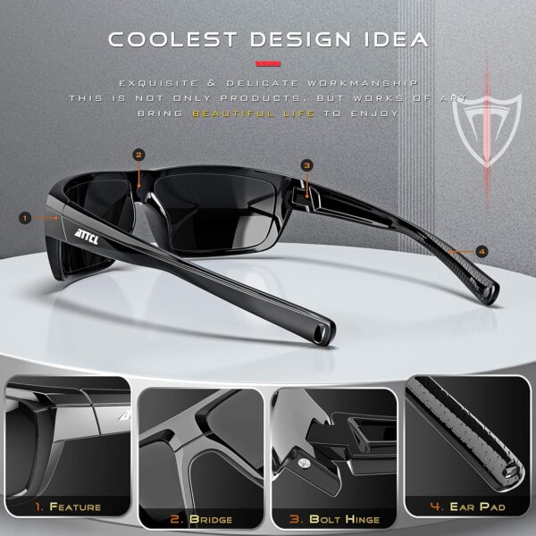 ATTCL Polarized Wrap Sunglasses For Men – Fishing Sports Glasses UV Protection