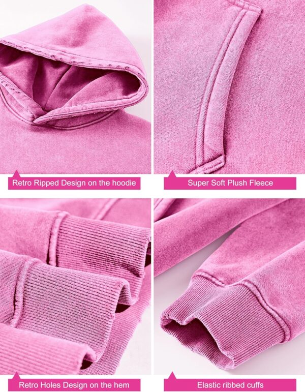 Dnzzs Womens Oversized Hoodie Acid Wash Hoodie Vintage Sweatshirt Heavyweight Fleece…