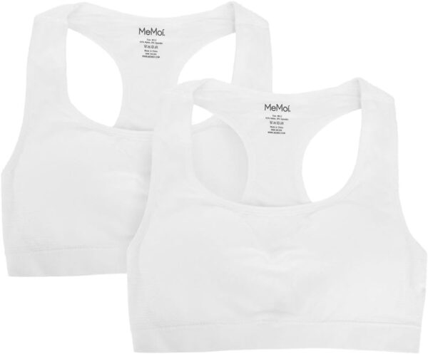 MeMoi Girls’ 2 Pair Pack Racerback Sports Training Bra