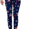 Eciodci Women’s American Flag Leggings USA 4th of July Patriotic Stripes…