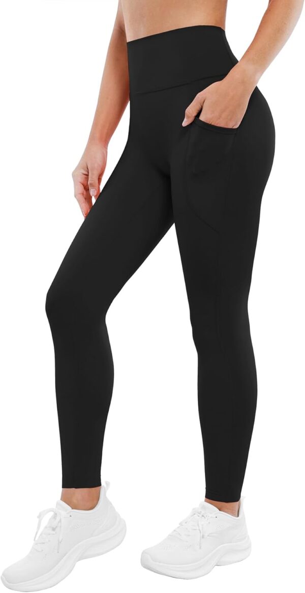 BRXL No Front Seam 25″ Womens High Waisted Leggings Buttery Soft Adjustable…