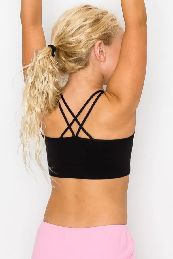 Kurve Girls Seamless Strappy Back Stretchy Crop Undershirt Bra, Made in USA