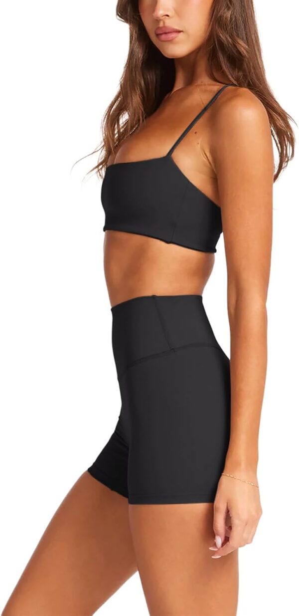 LASLULU Womens Adjustable Spaghetti Straps Sports Bra Square Neck Wireless…