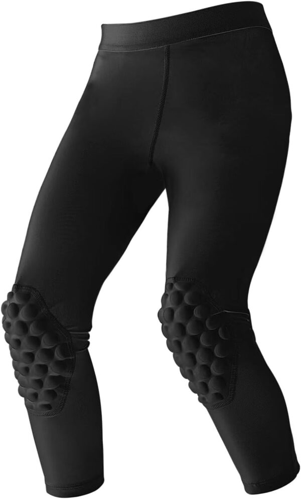 Topeter Youth Basketball Compression Pants with Knee Pads and Butt Pad, Kids 3/4 Capri…
