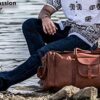 21 Inch Vintage Leather Duffel Travel Gym Sports Overnight Weekend Duffle…