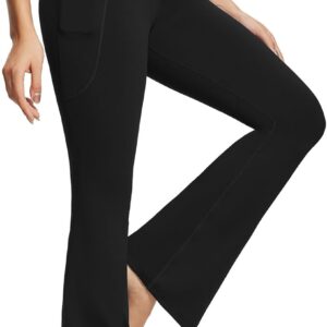 baleaf Women’s Yoga Pants V Crossover Flare Leggings with Pockets High Waist…